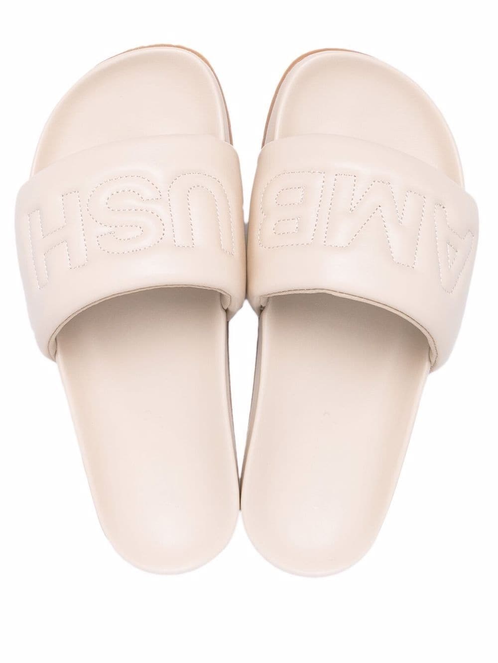 logo-embroidered padded slide - 4