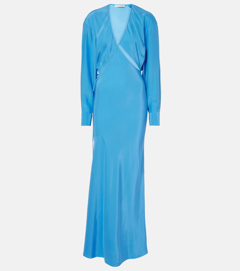 cut-out silk dress - 1