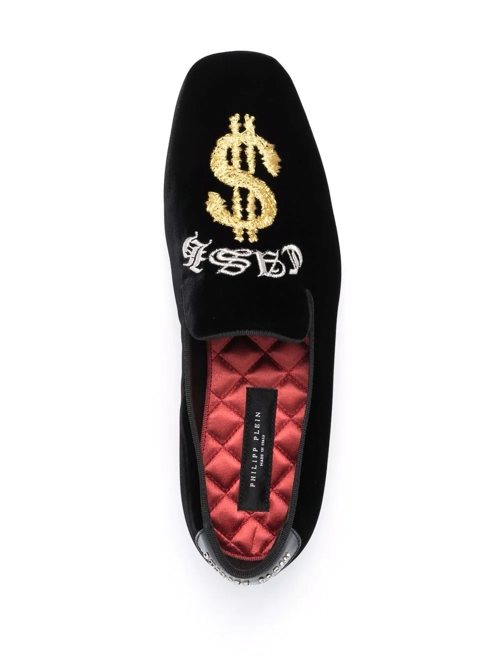 embroidered velvet loafers - 4