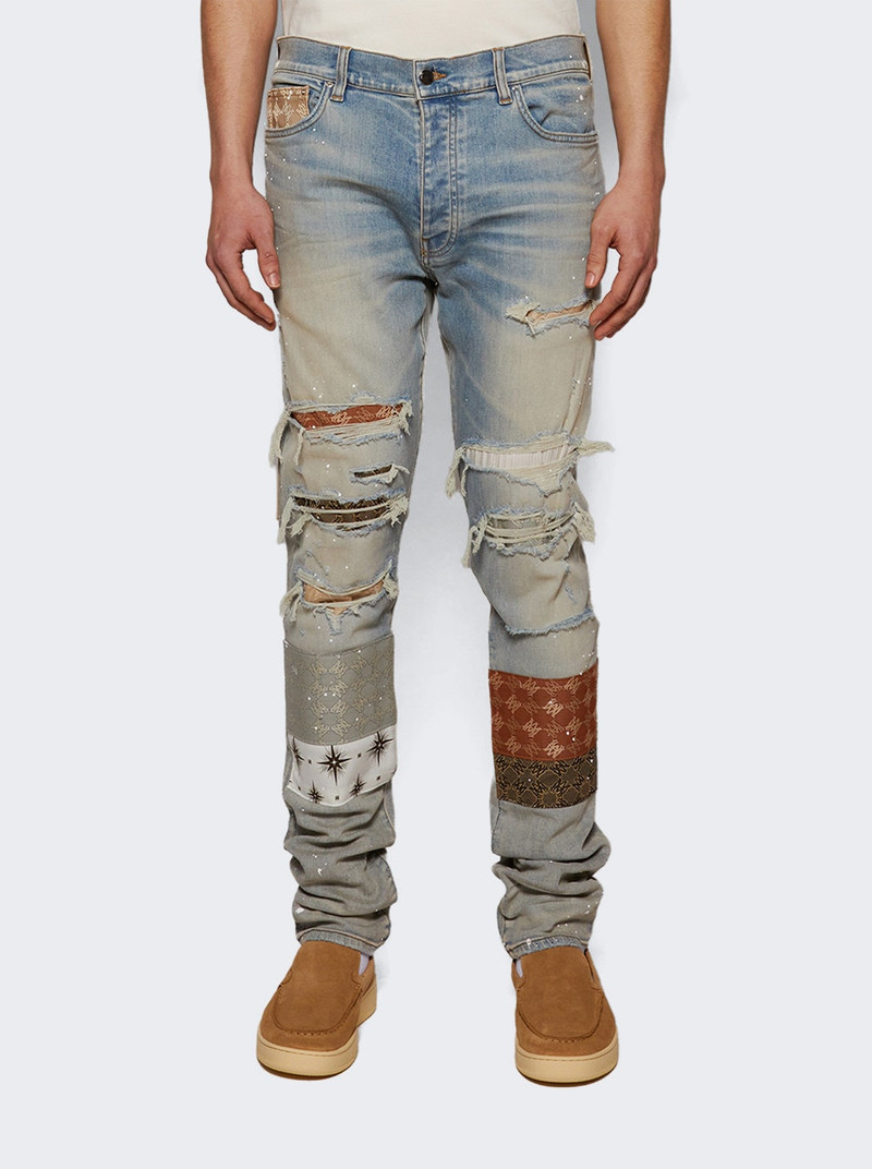 AMIRI Quad Artpatch Skinny Jean Antique Indigo outlook