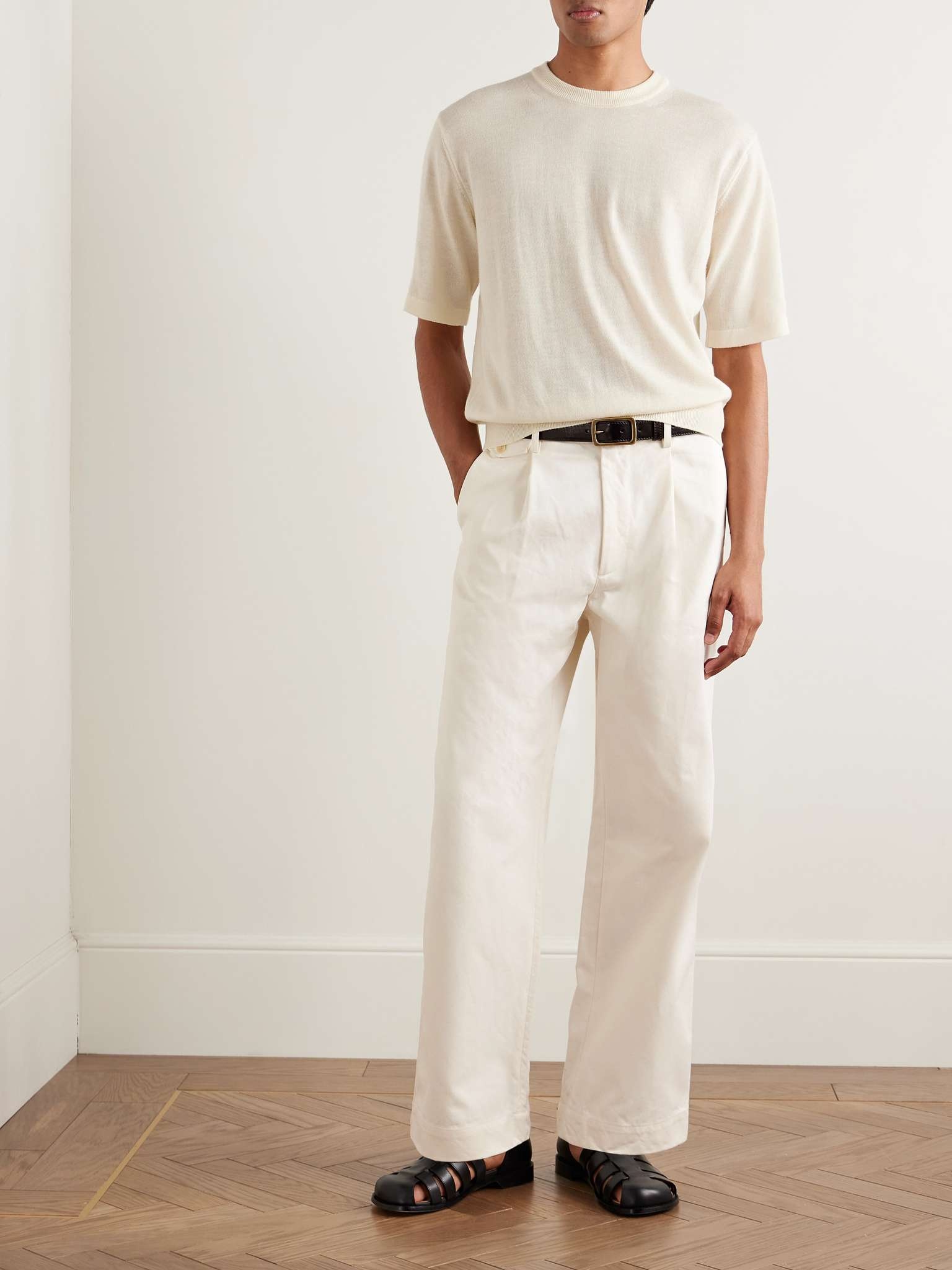 Finx Straight-Leg Pleated Cotton-Twill Trousers - 2