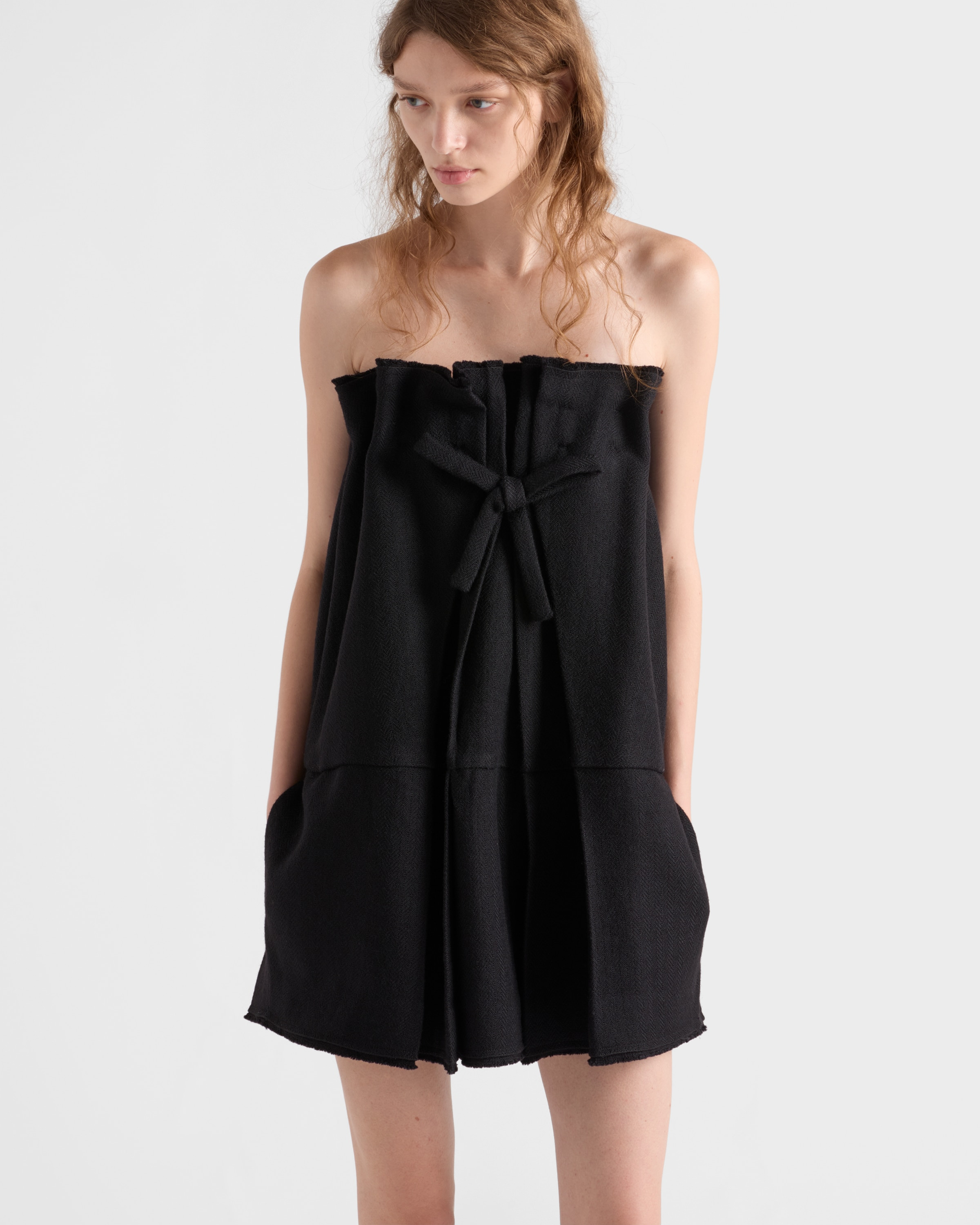 Short chevron wool dress - 4