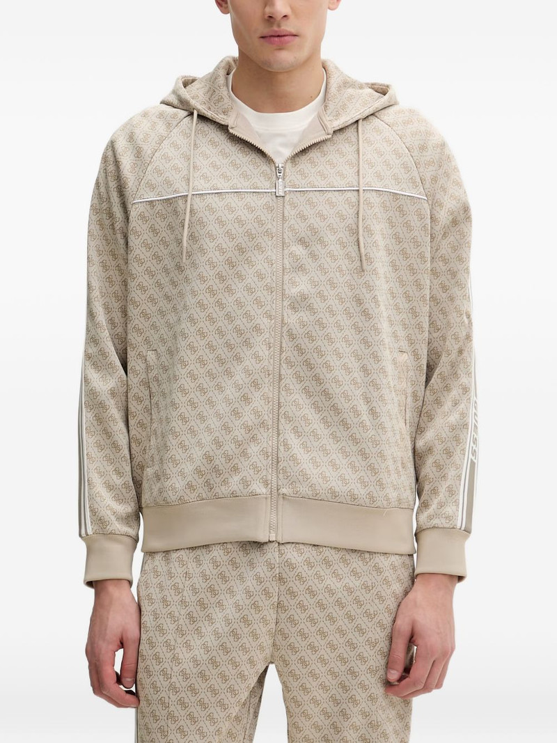 4G monogram-print zip-up hoodie 1