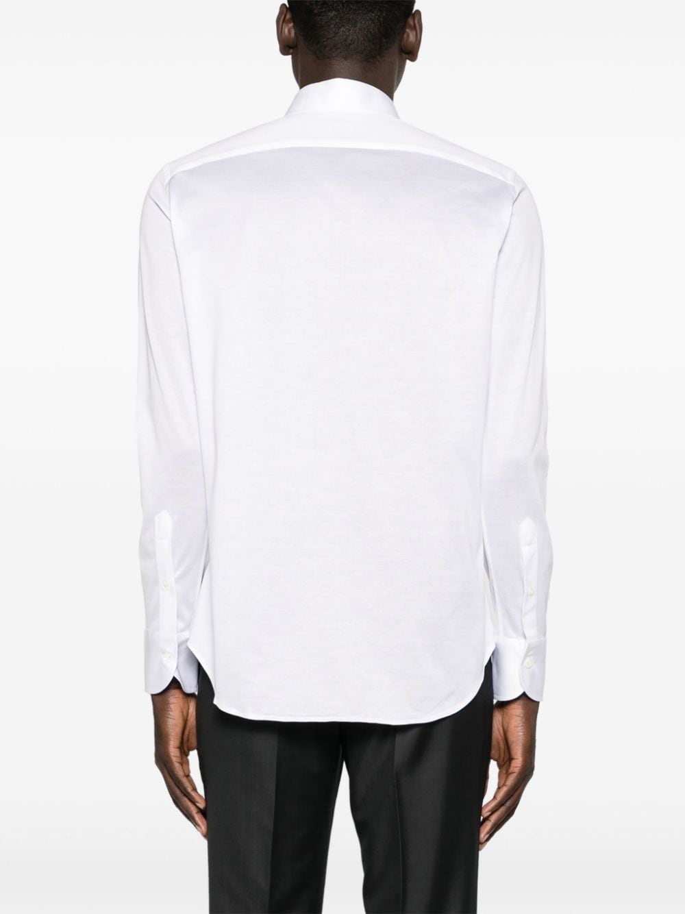 spread-collar cotton shirt - 4