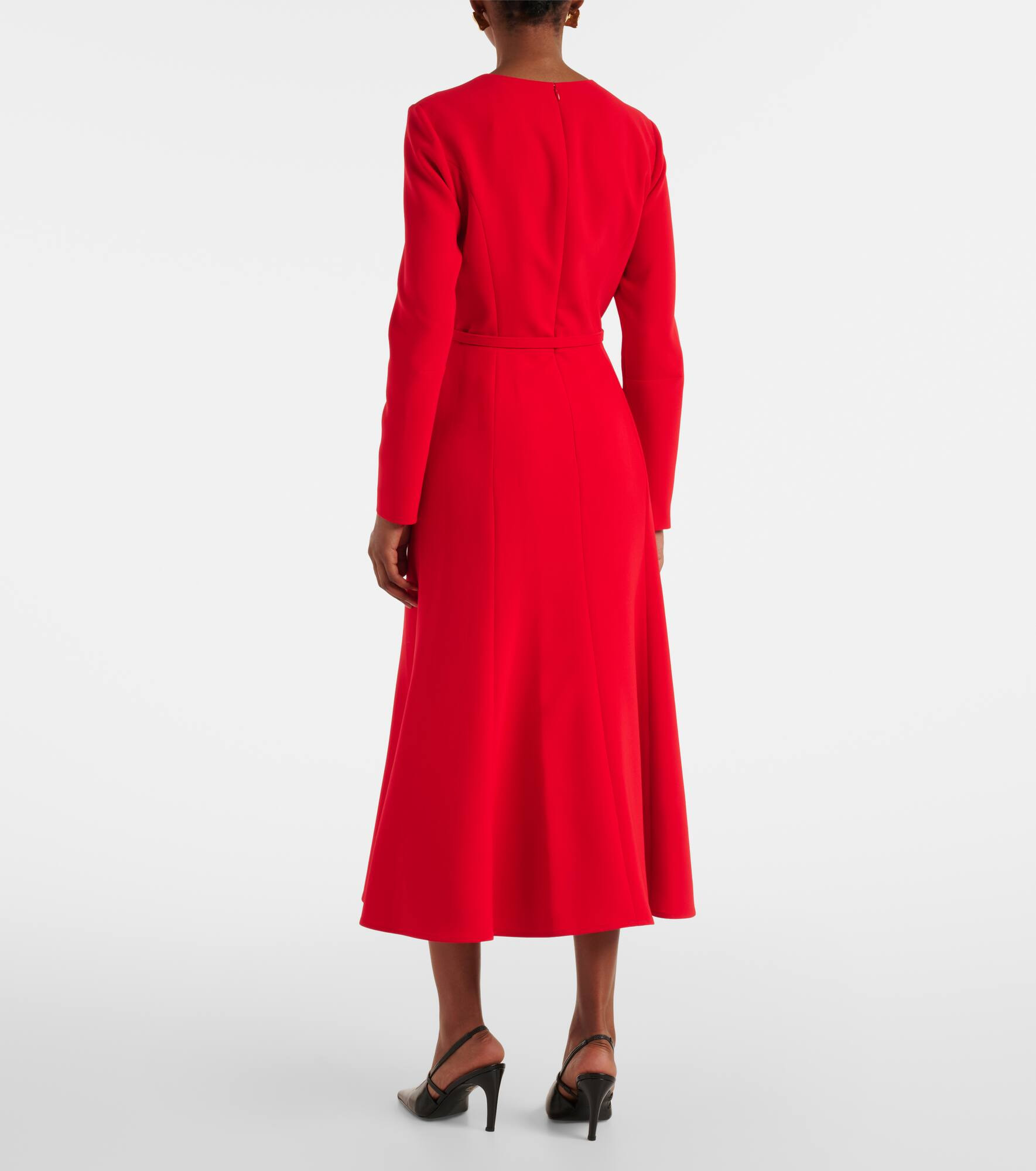 Belted crêpe midi dress - 3