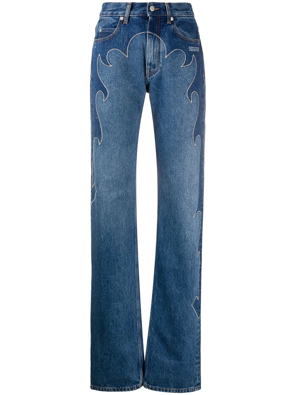 embroidered straight-leg jeans - 1