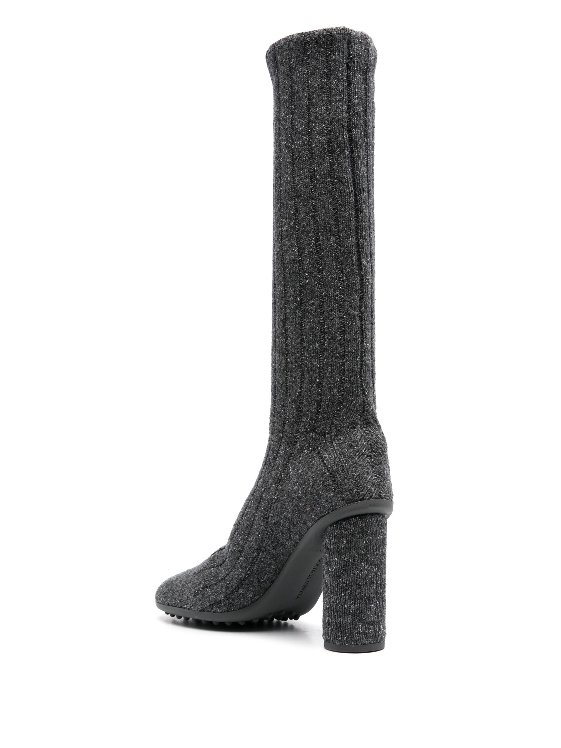 Grey Atomic 90 Ribbed-Knit Boots - 3