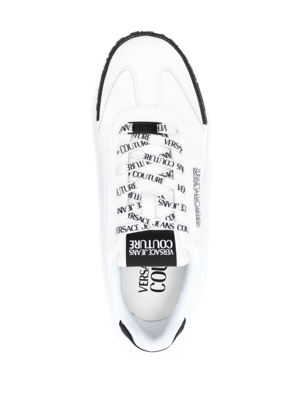 logo-print leather low-top sneakers - 4