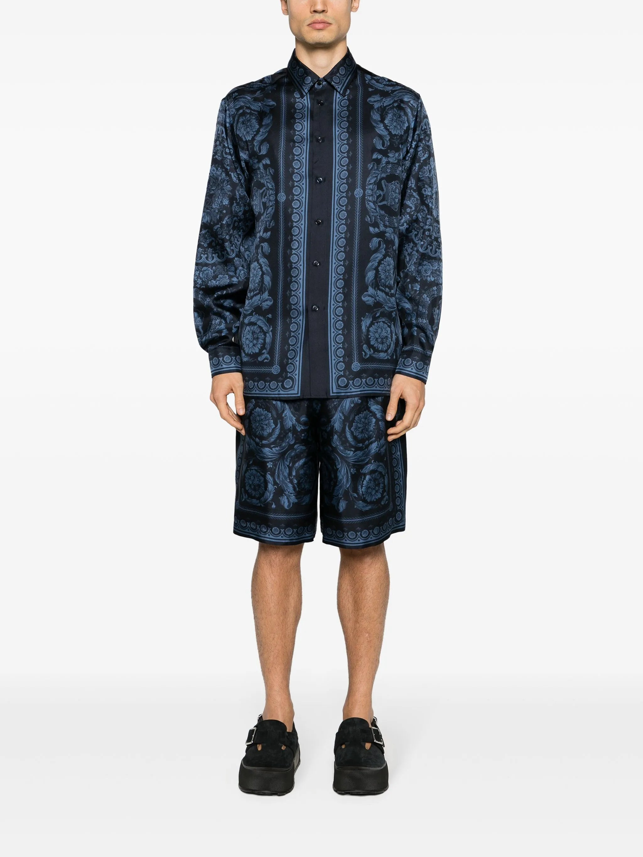 Barroco-print silk shirt - 2