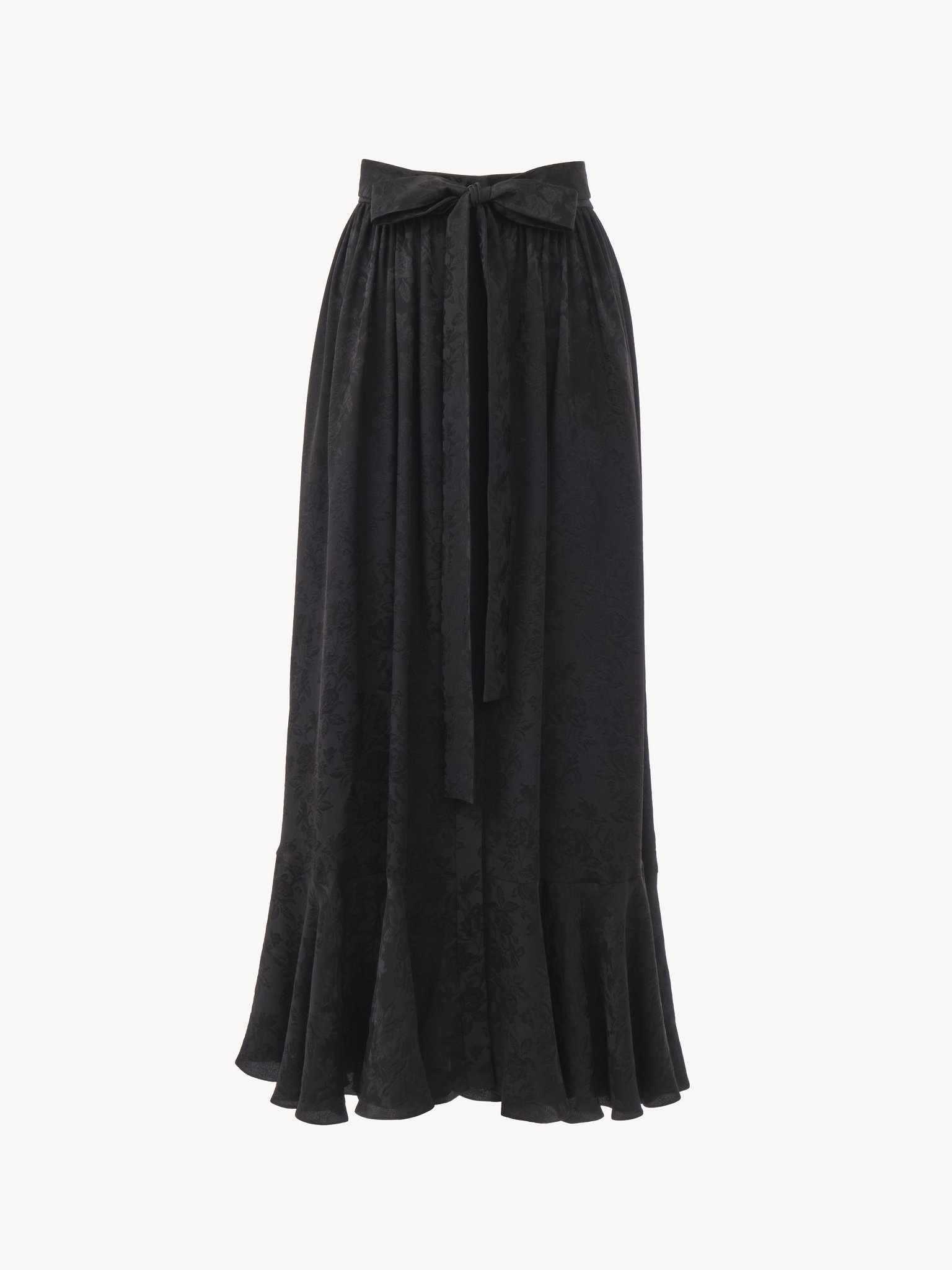 GATHERED MIDI SKIRT IN SILK JACQUARD - 2
