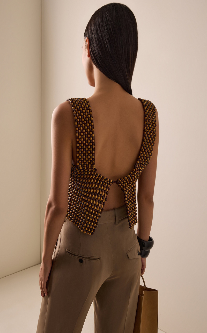 Exclusive La Isla Wood-Beaded Top brown 5