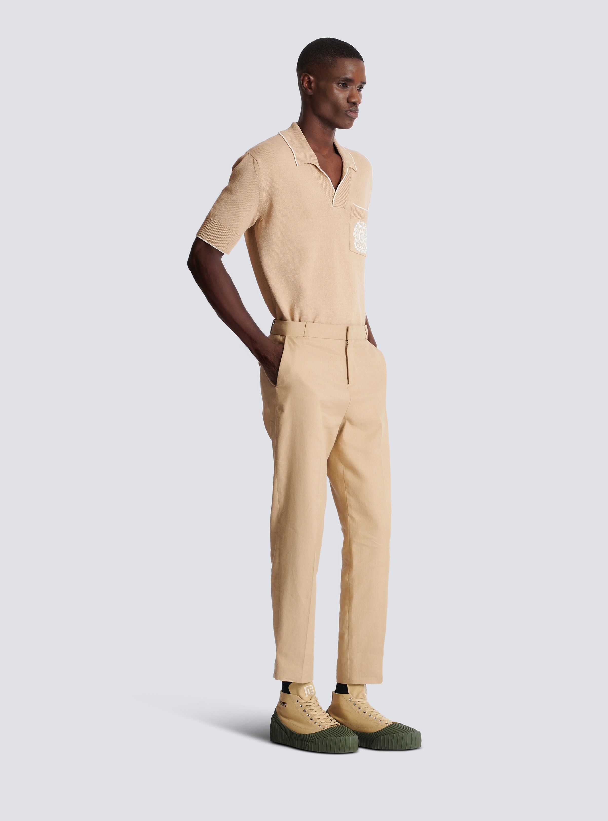 Straight-leg tailored canvas trousers - 3