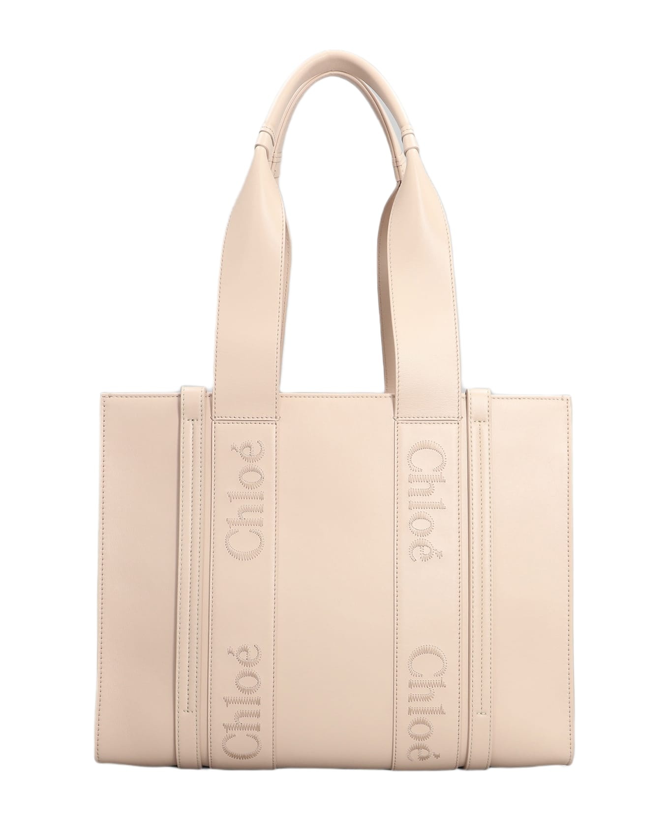 Tote In Rose-pink Leather - 1