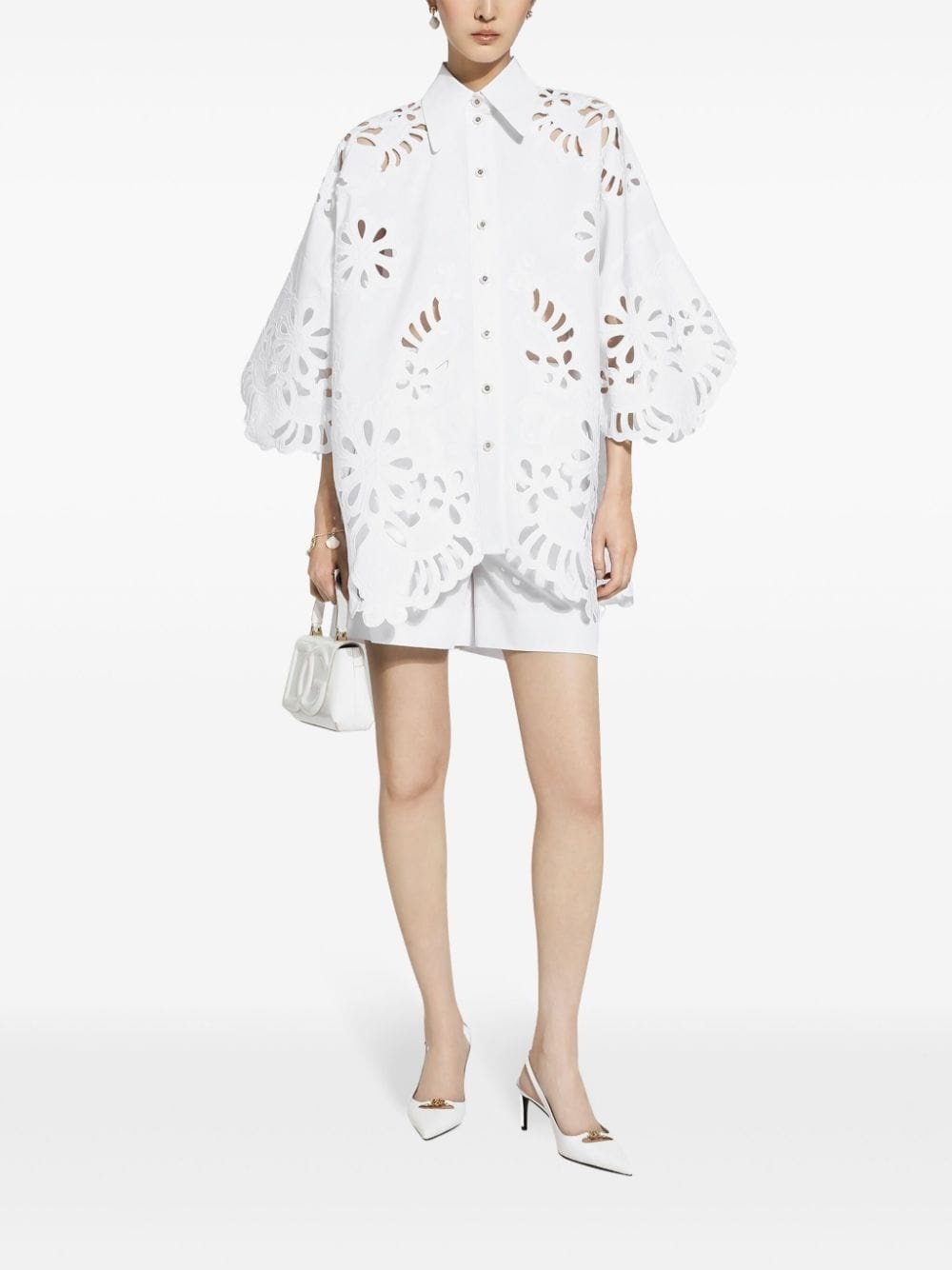 cut-out cotton shirt - 3