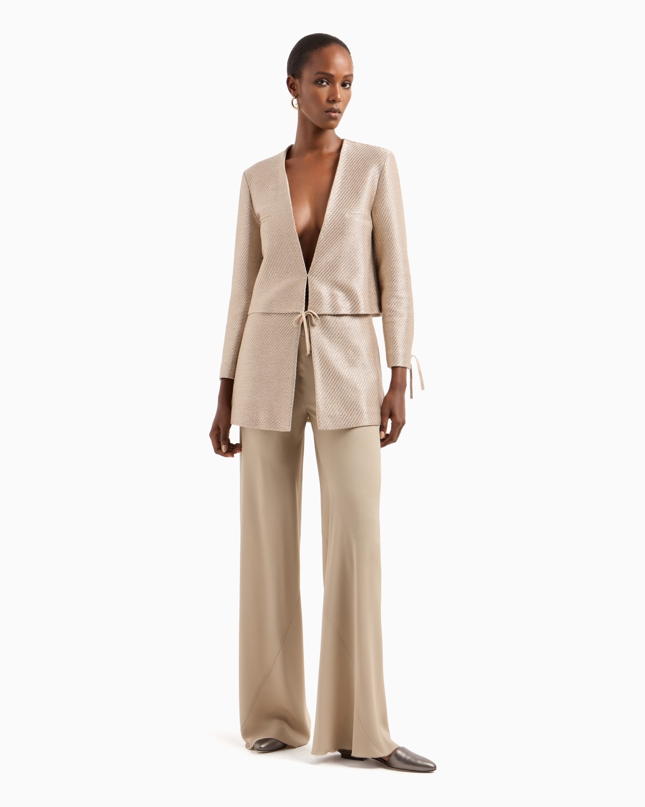 RAFFIA-EFFECT COTTON AND VISCOSE JACKET - 2