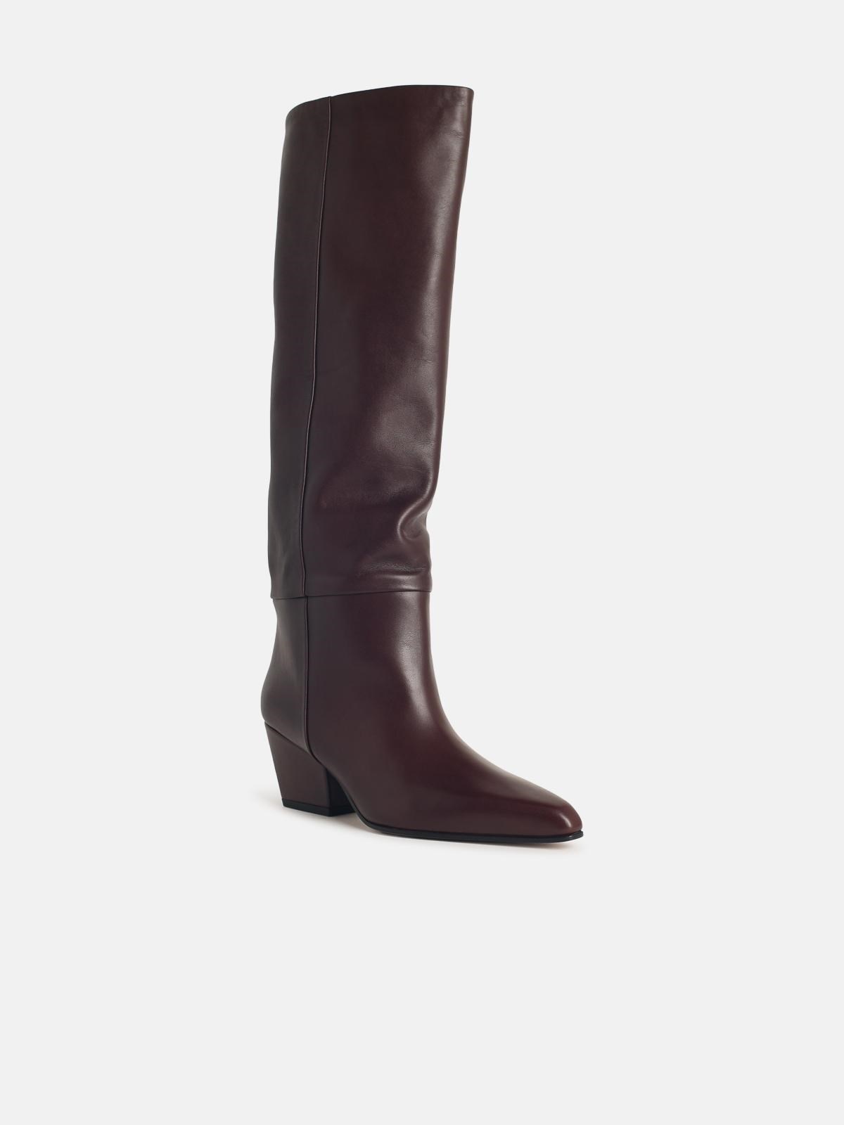 'JANE' MOCHA LEATHER BOOTS - 2