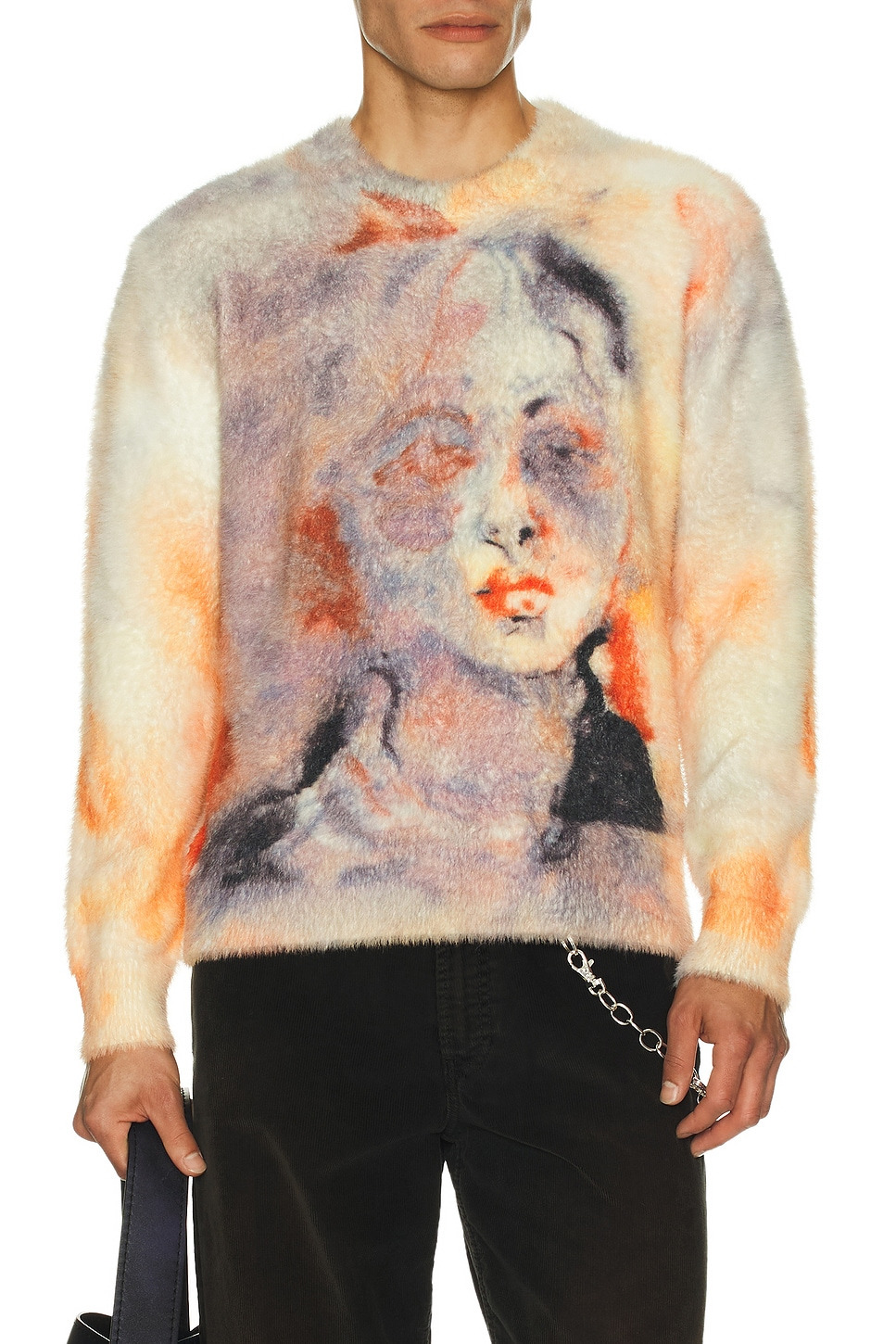 Watercolor Face Mohair Sweater - 3