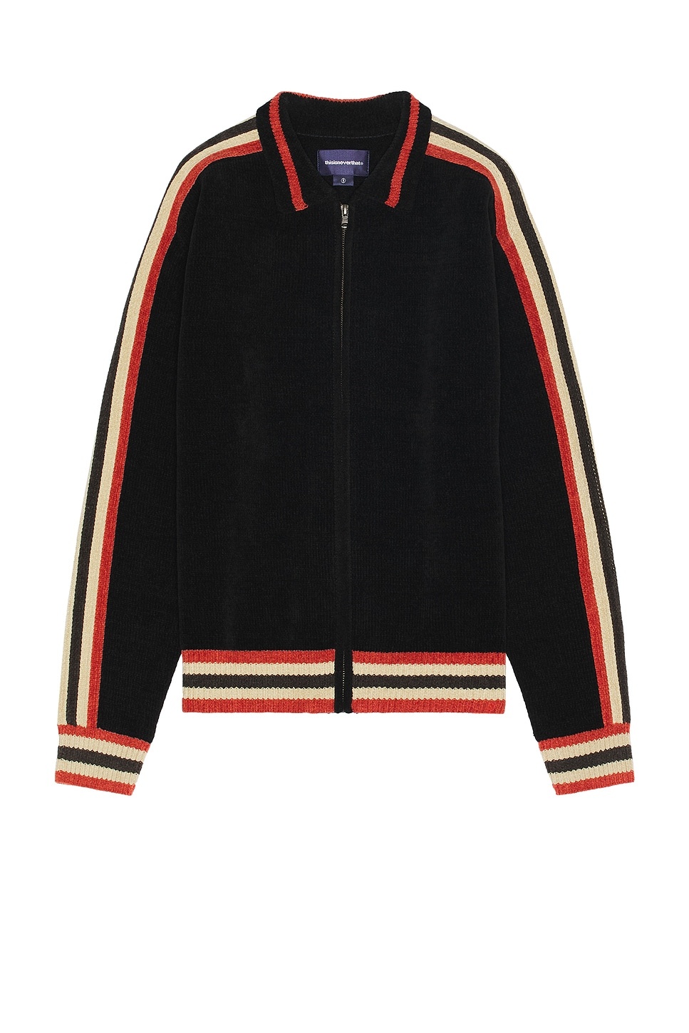 Striped Zip Cardigan - 1
