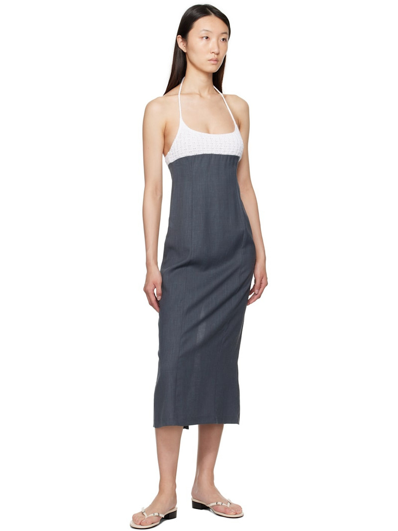paloma wool Gray & White Jody Midi Dress outlook