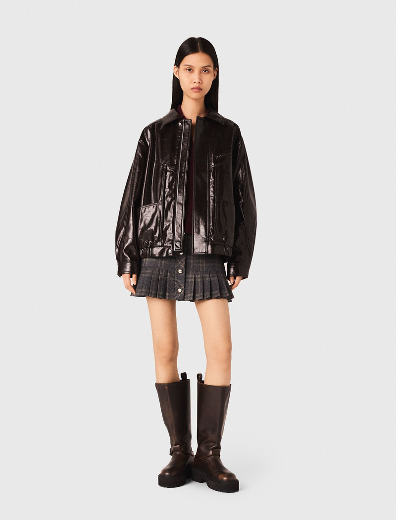 maje Crackled faux leather jacket outlook