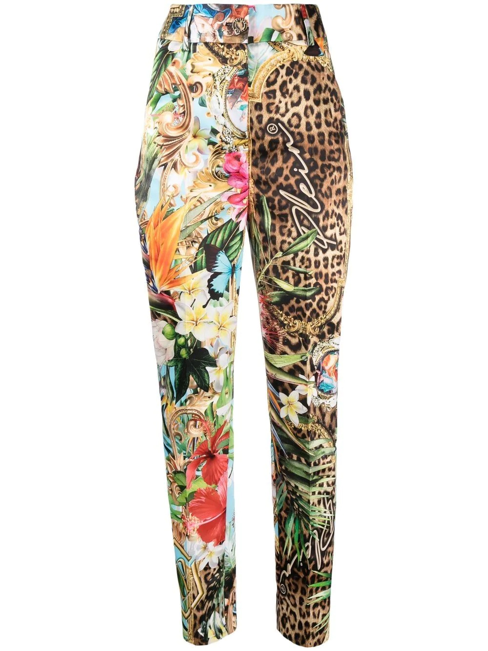 Baroque Flowers high-waisted trousers - 1