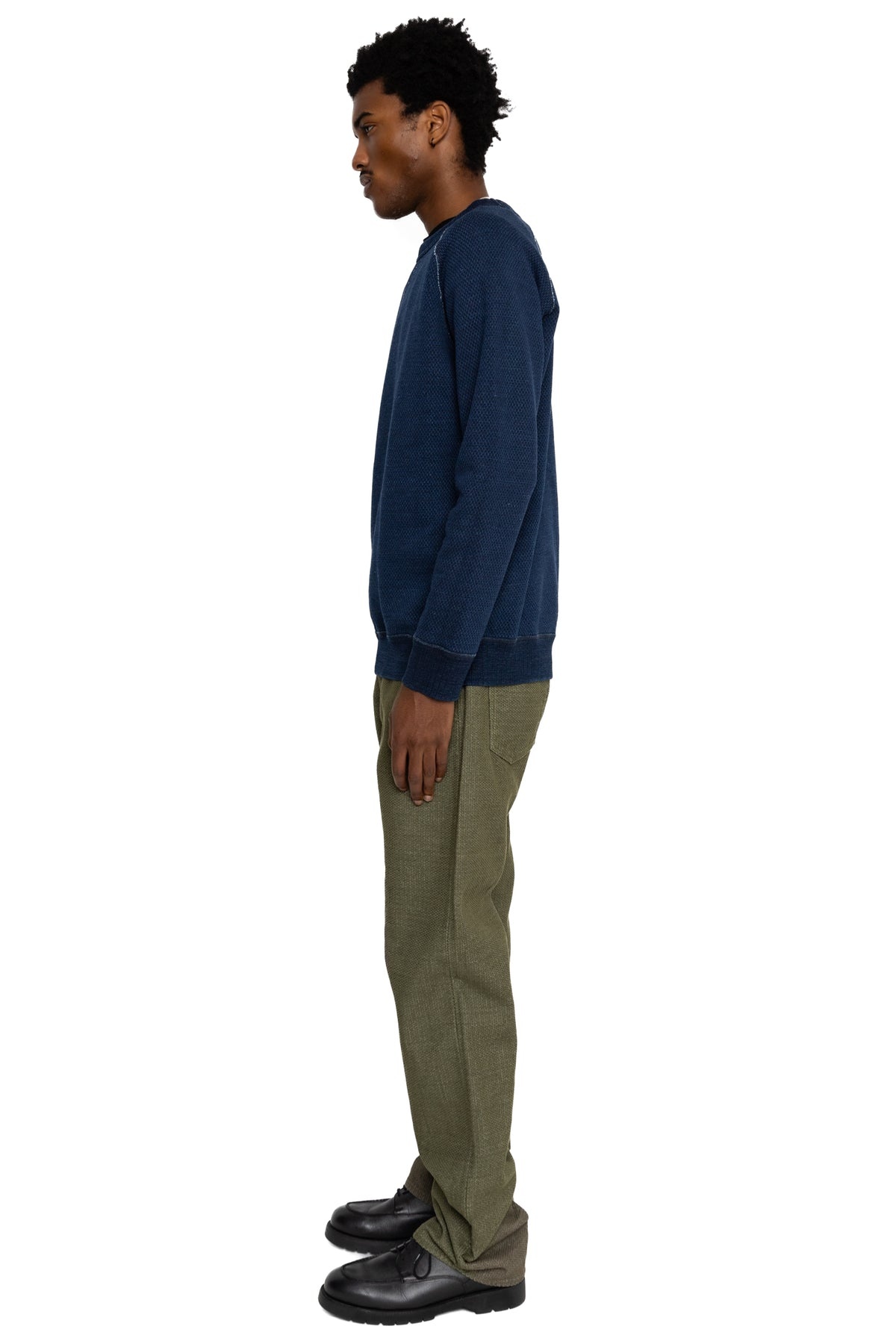 Yarn Dyed Indigo Sweatshirt - Indigo Sashiko - 4