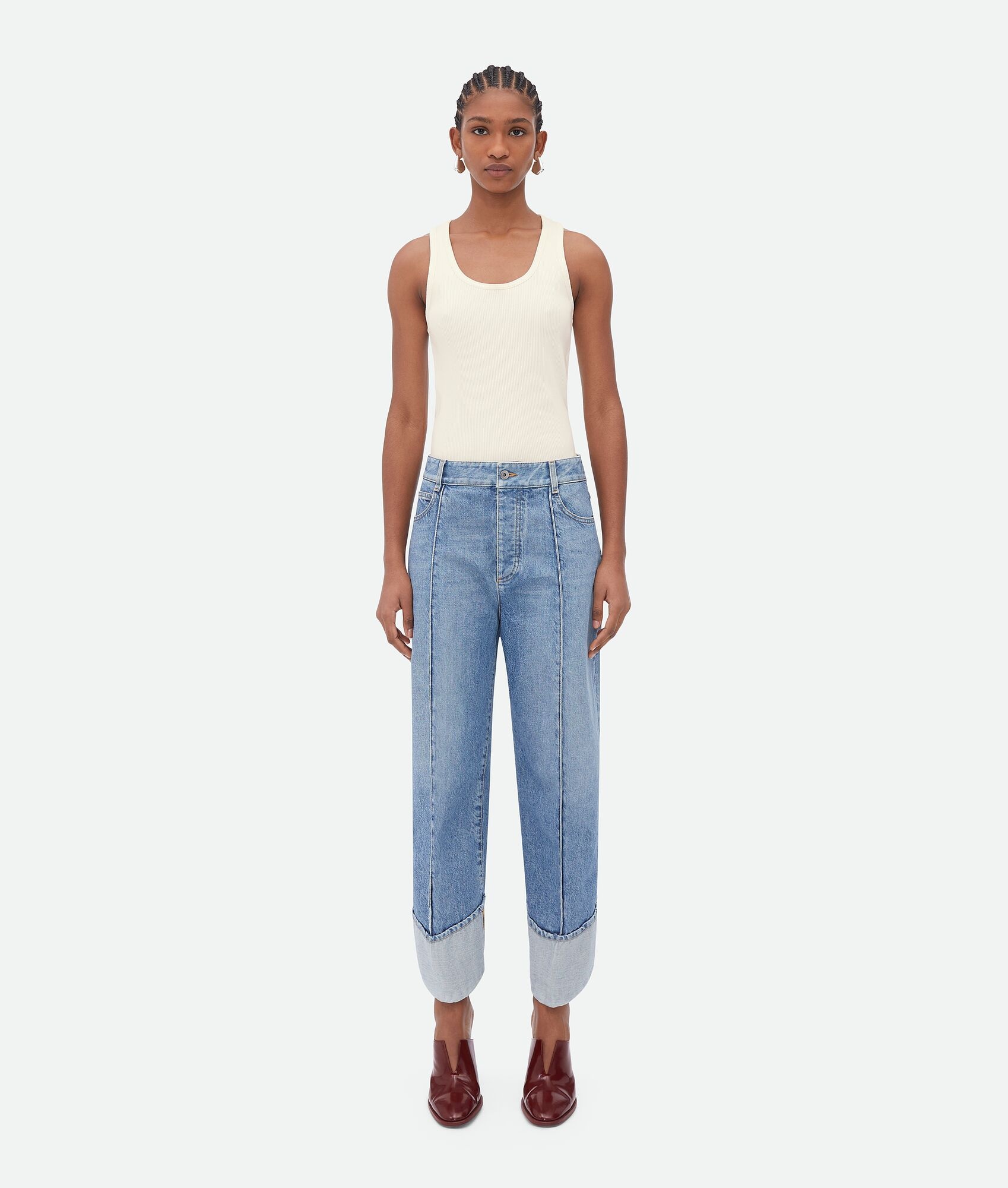 Curved Shape Vintage Indigo Denim - 2