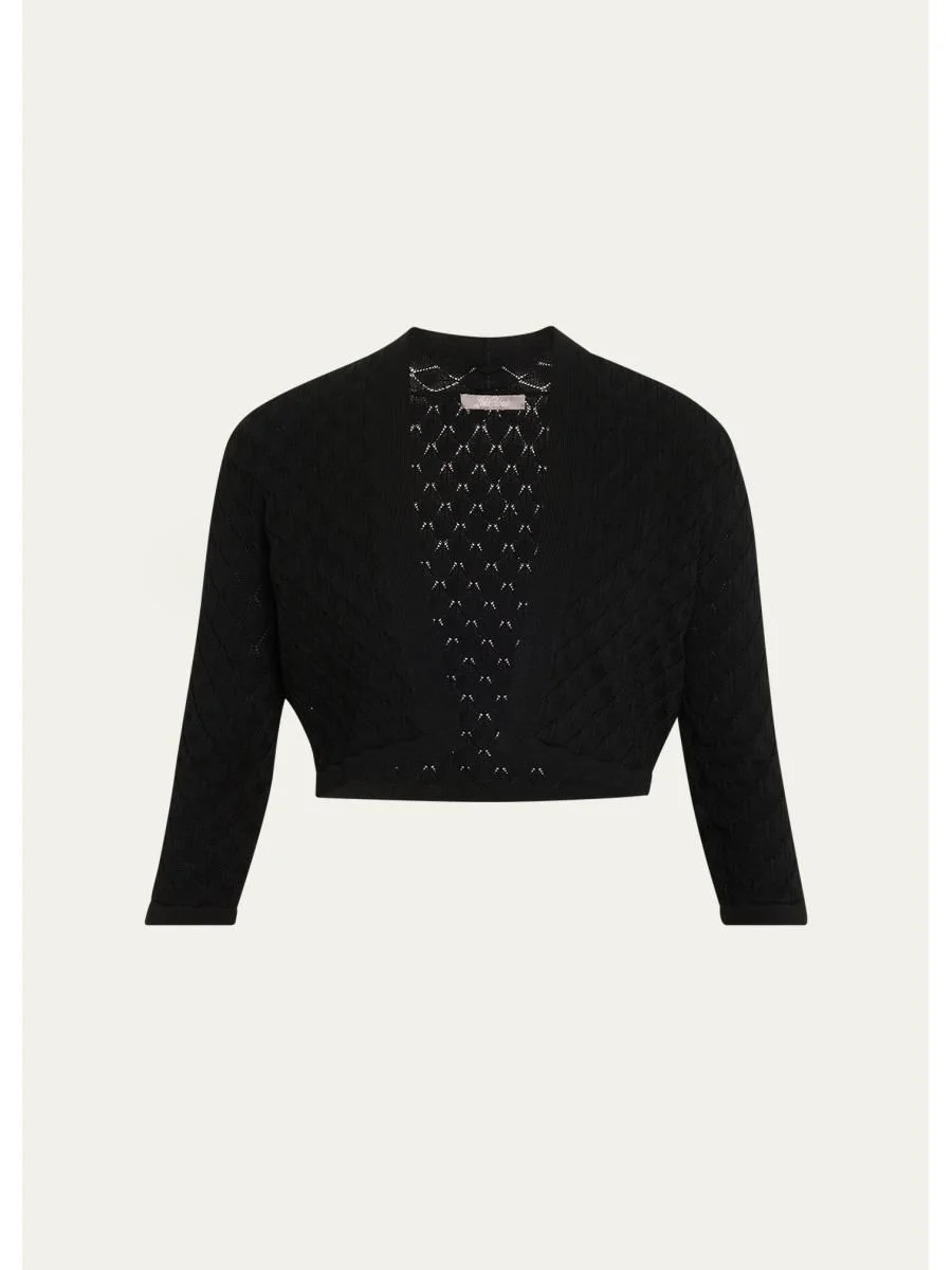 Pointelle Knit Bolero Jacket - 1