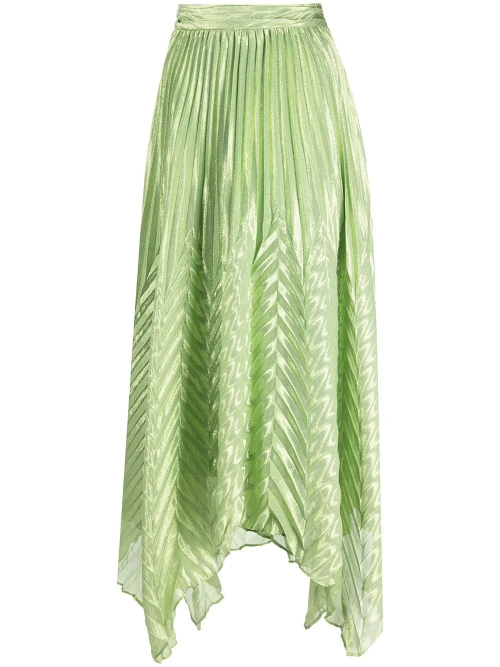 metallic-thread pleated skirt - 1