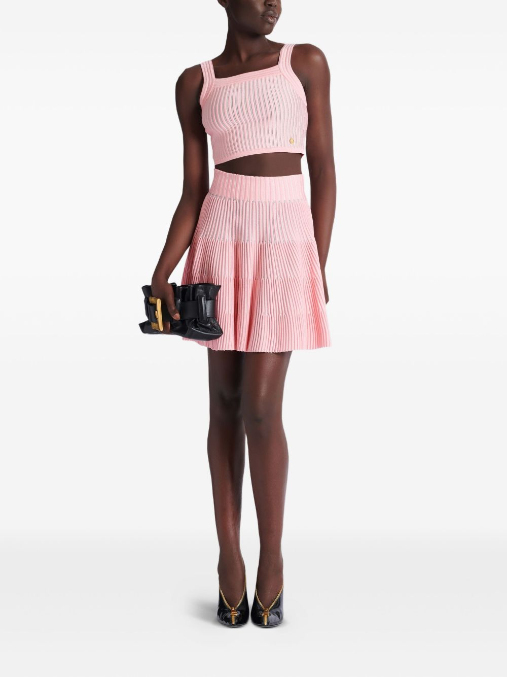 ribbed square-neck top - 2