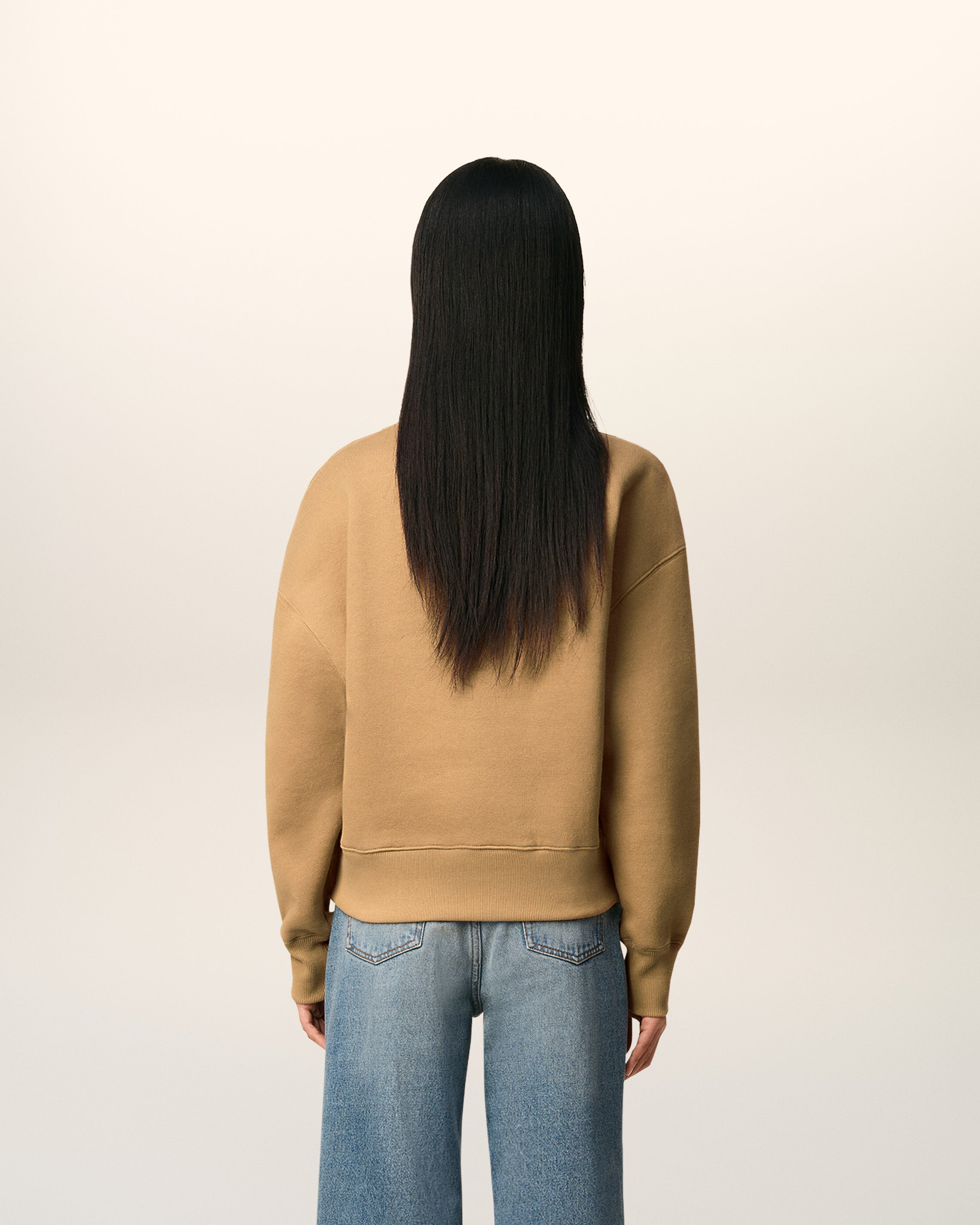 BROWN COTTON AMI DE COEUR SWEATSHIRT - 5