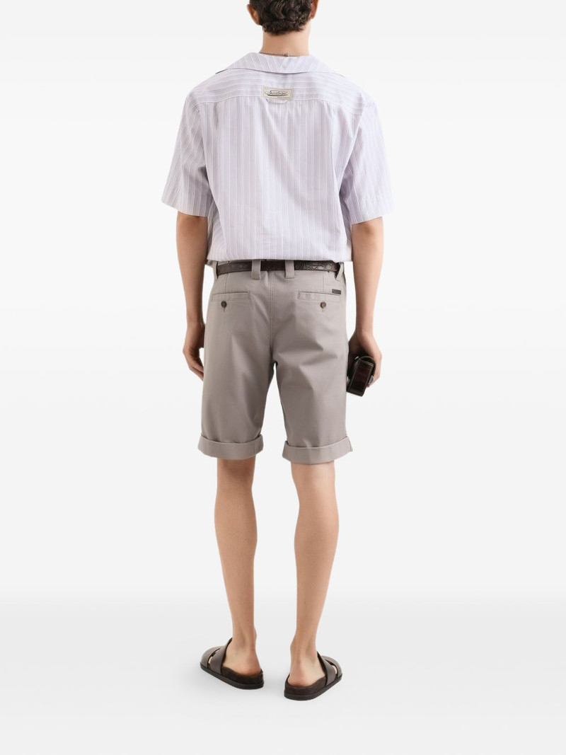 cuffed topstitched chino shorts 3