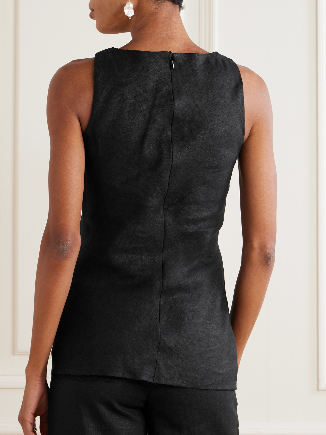 Saribou Lace-trimmed Linen Top - 3