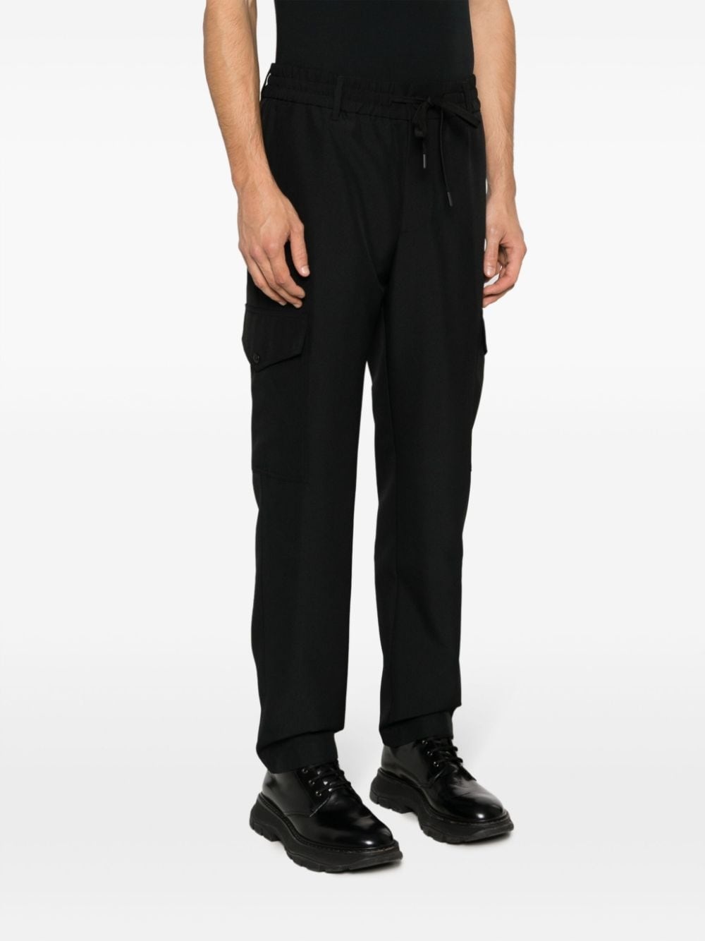 logo-patch cargo trousers - 3