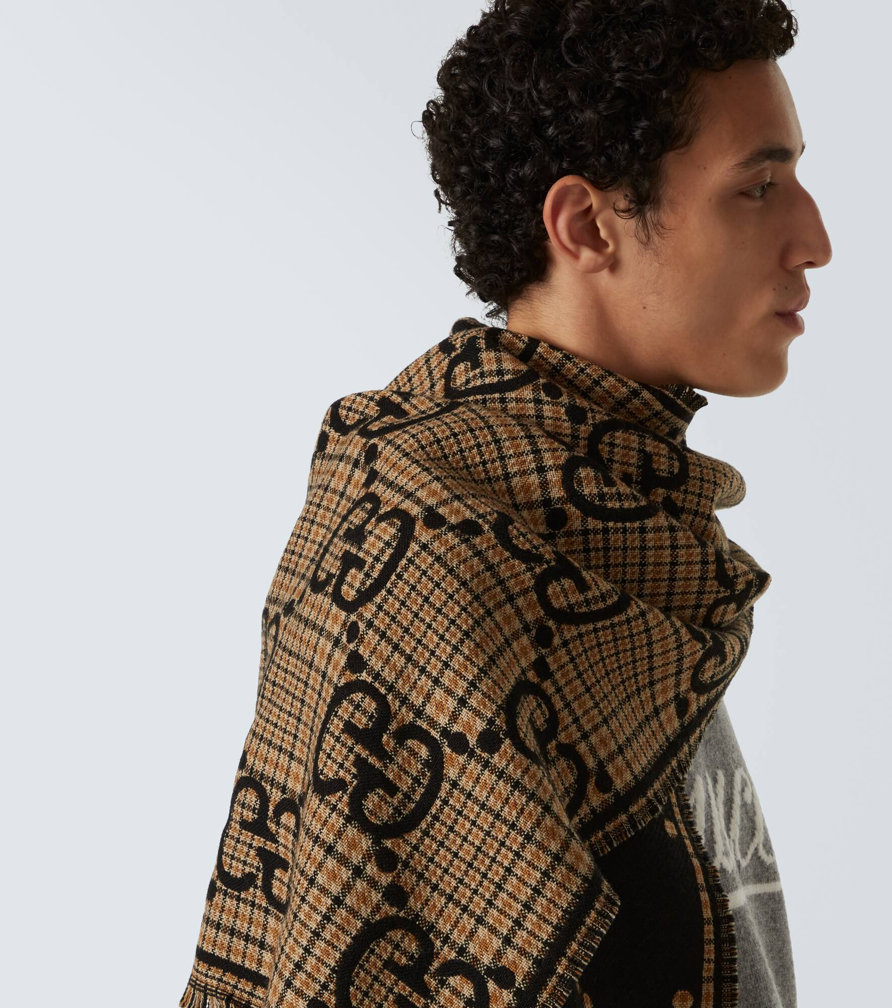 GG wool jacquard scarf - 3