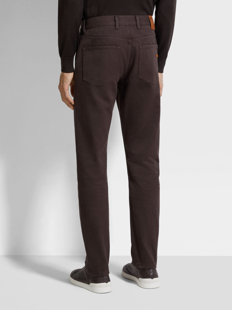 DARK BROWN DÉLAVÉ ROCCIA PANTS 5