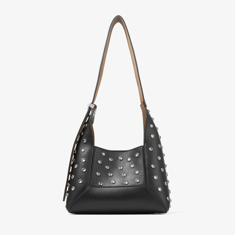 Diamond Hobo/S
Black Leather Crystal Shoulder Bag 5