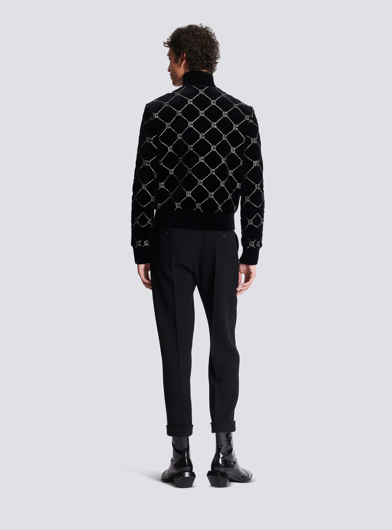 Quilted rhinestone bomber jacket 4