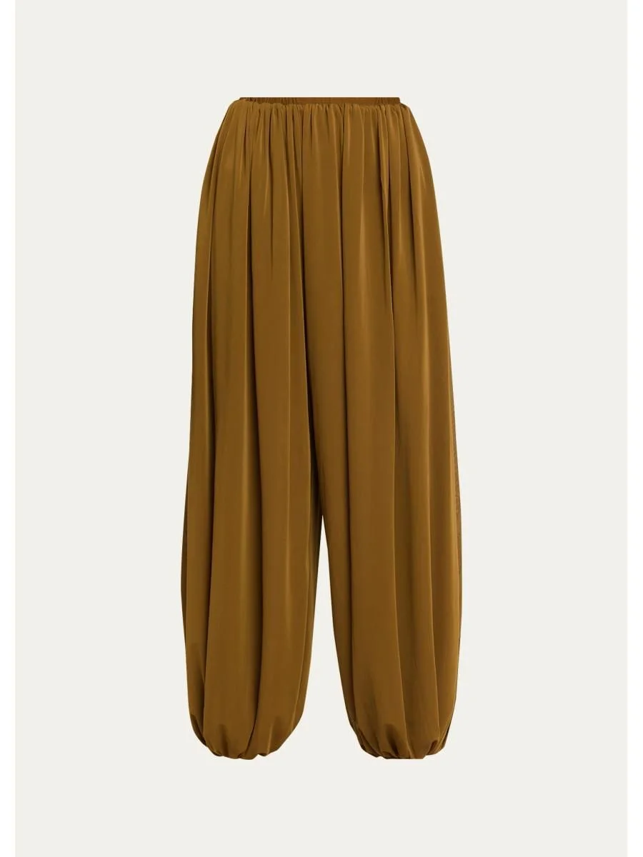 Renier Ruched Wide-Leg Jersey Pants - 1