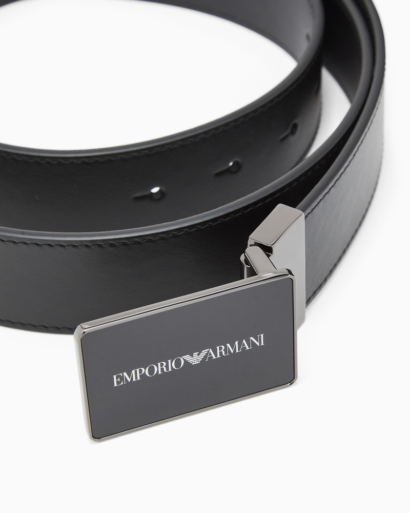 EMPORIO ARMANI LEATHER BELT WITH LOGO BUCKLE outlook