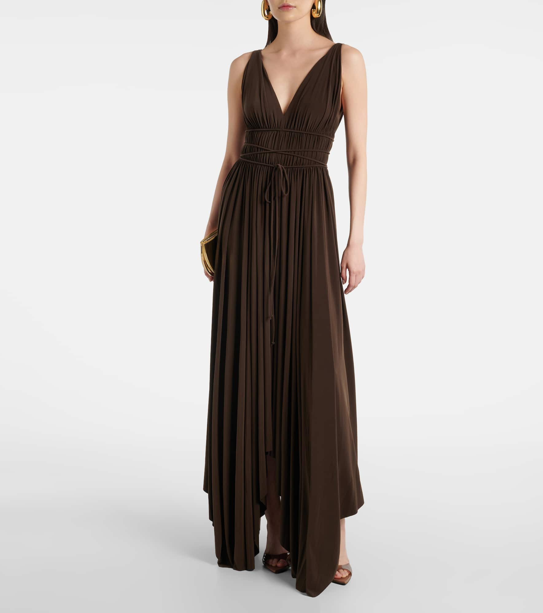 Goddess pleated jersey maxi dress - 2