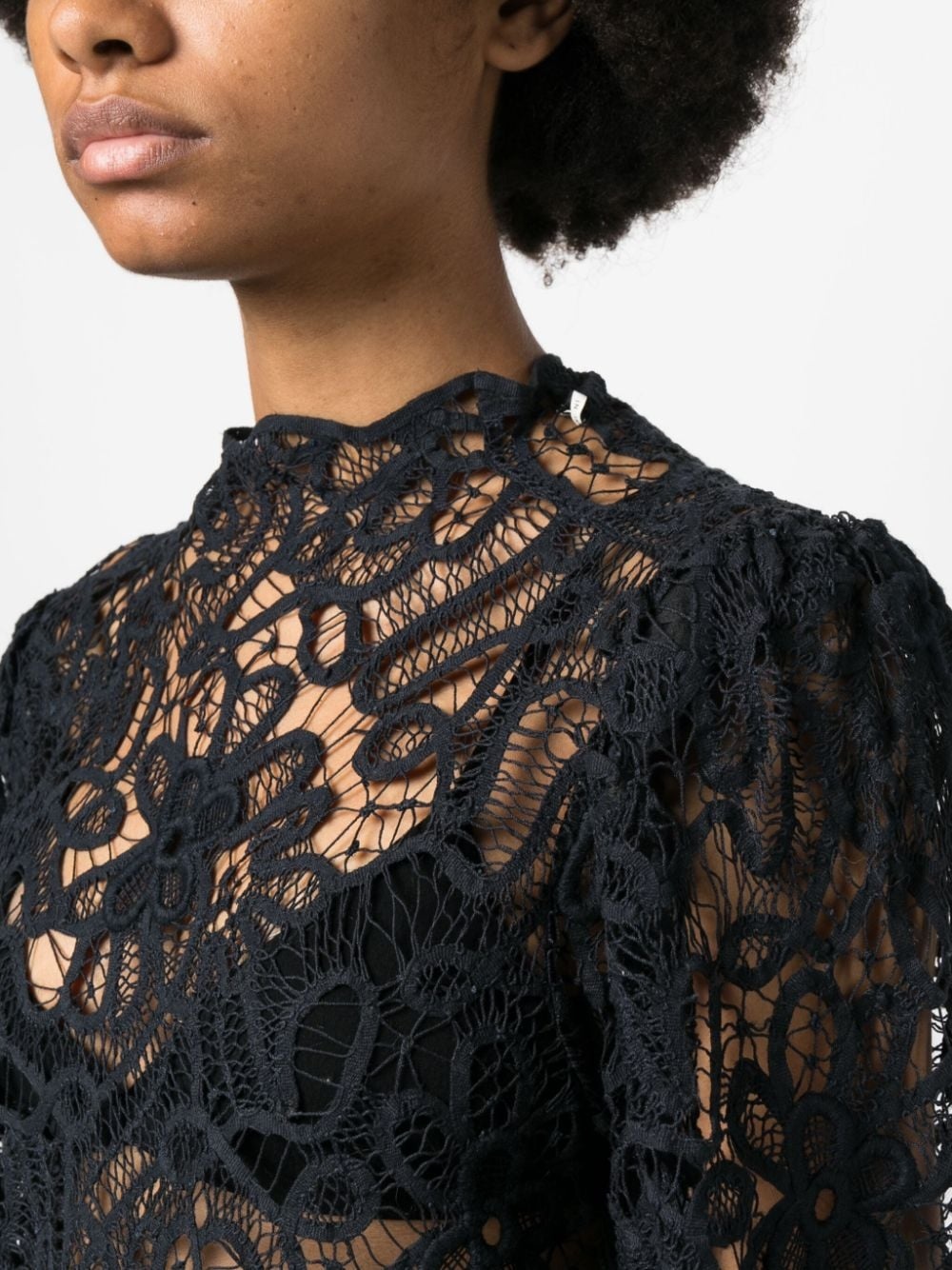 lace-detailed long-sleeve top - 5