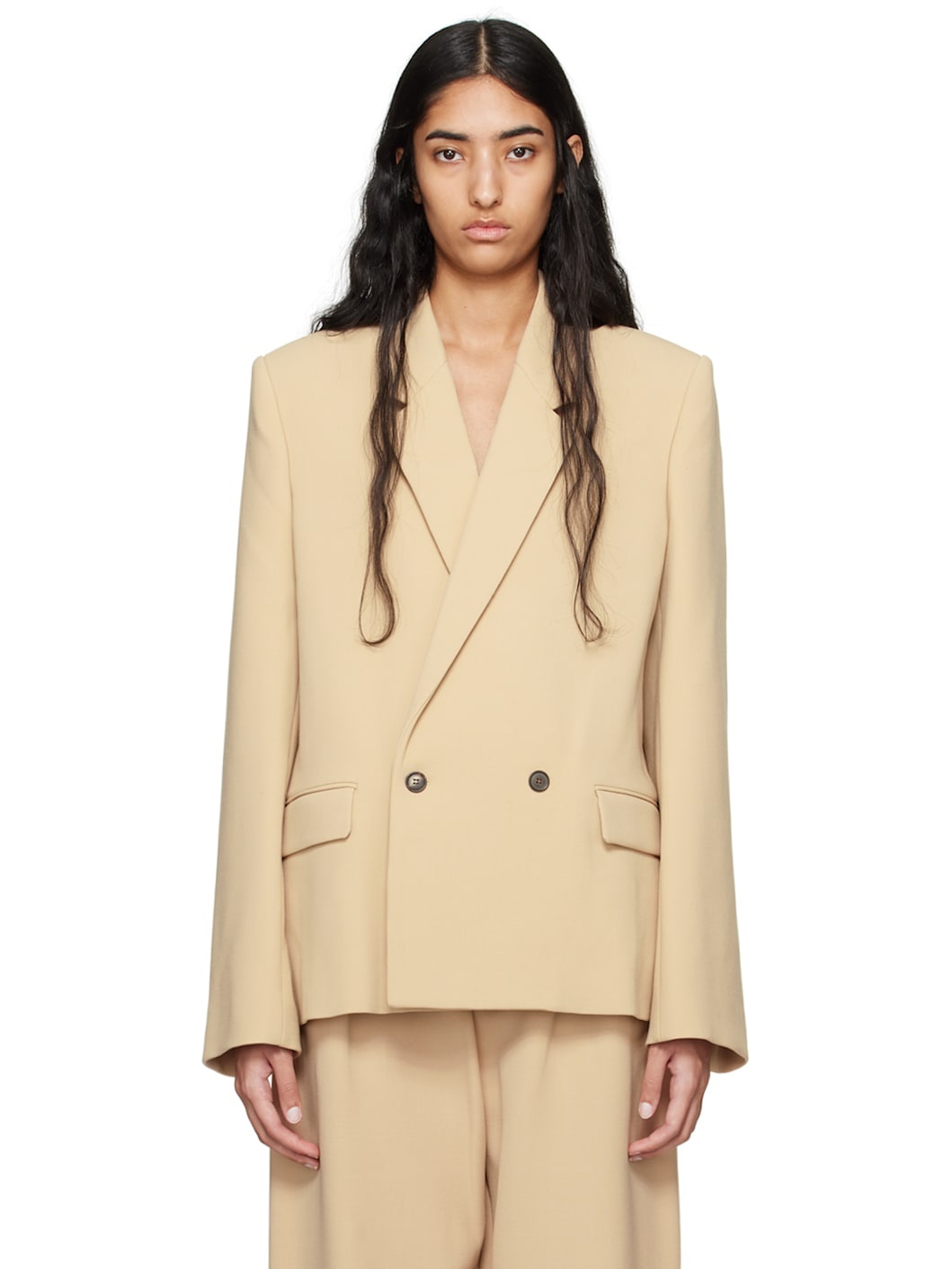 Beige Hailey Bieber Edition Tailored Blazer - 1