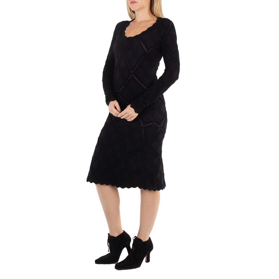 Burberry Aran Long-Sleeved Flared Knitted Dress - 4