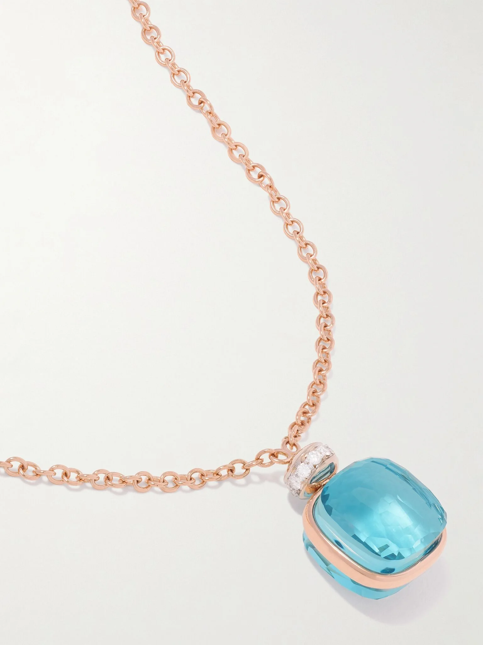 Nudo 18-karat rose and white gold, topaz and diamond necklace Gold - 1
