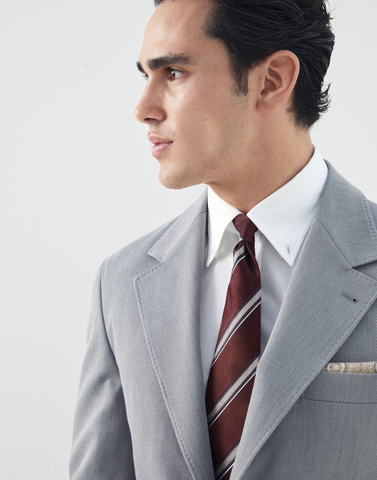 Silk textured stripe tie - 3