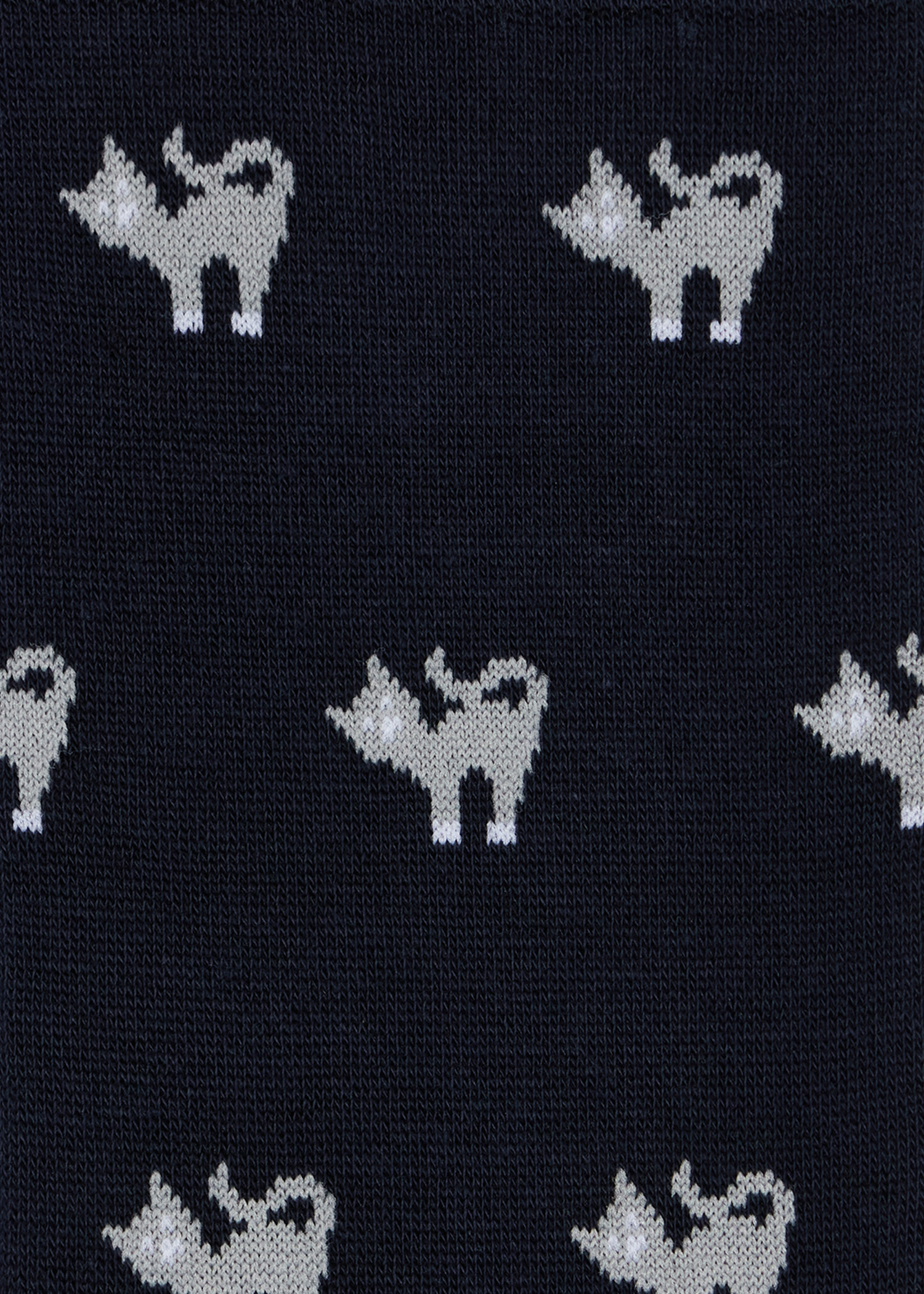 Navy Blue 'Cat' Pattern Socks - 3