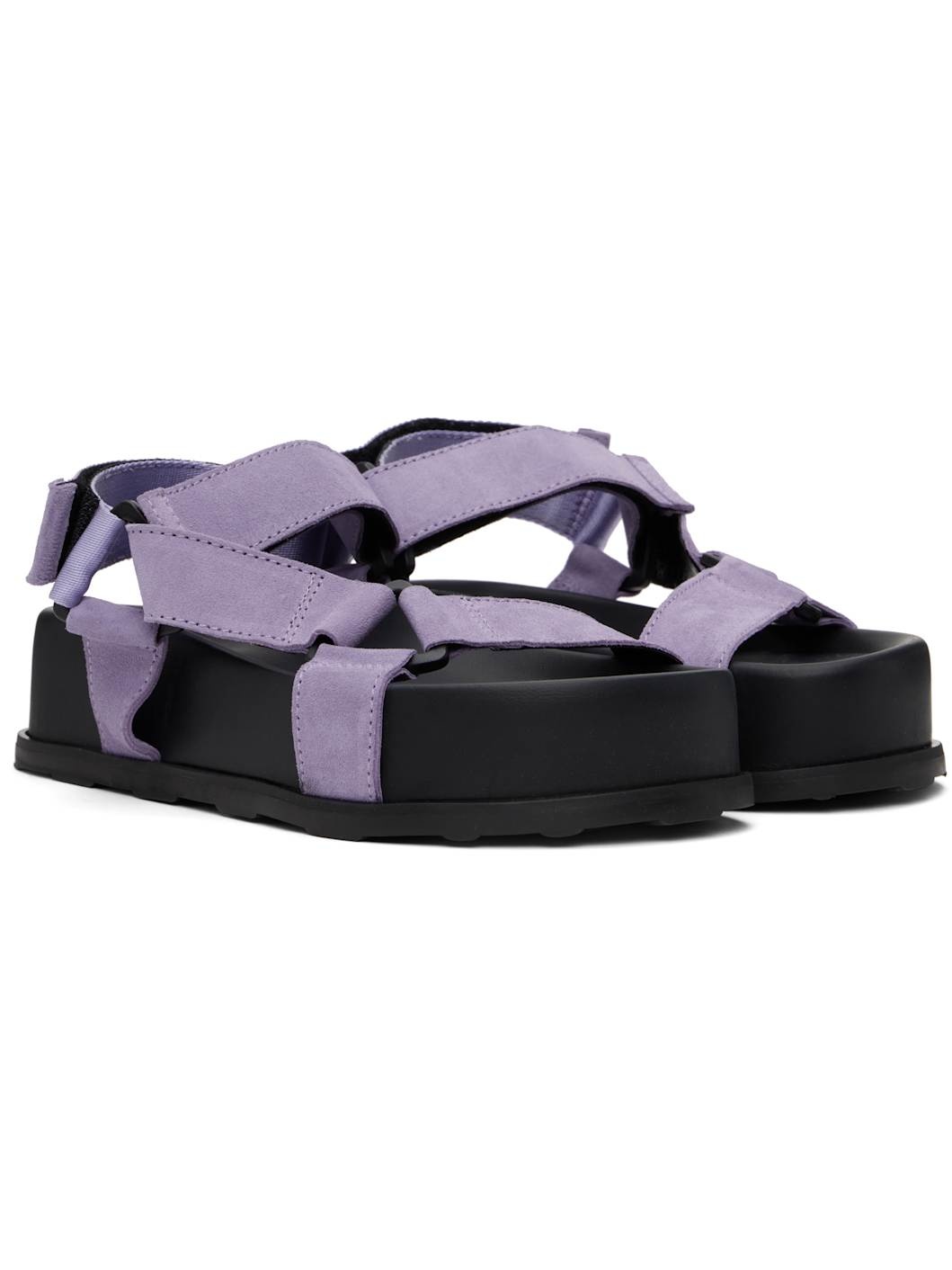 Purple & Black Sporty Sandals - 4