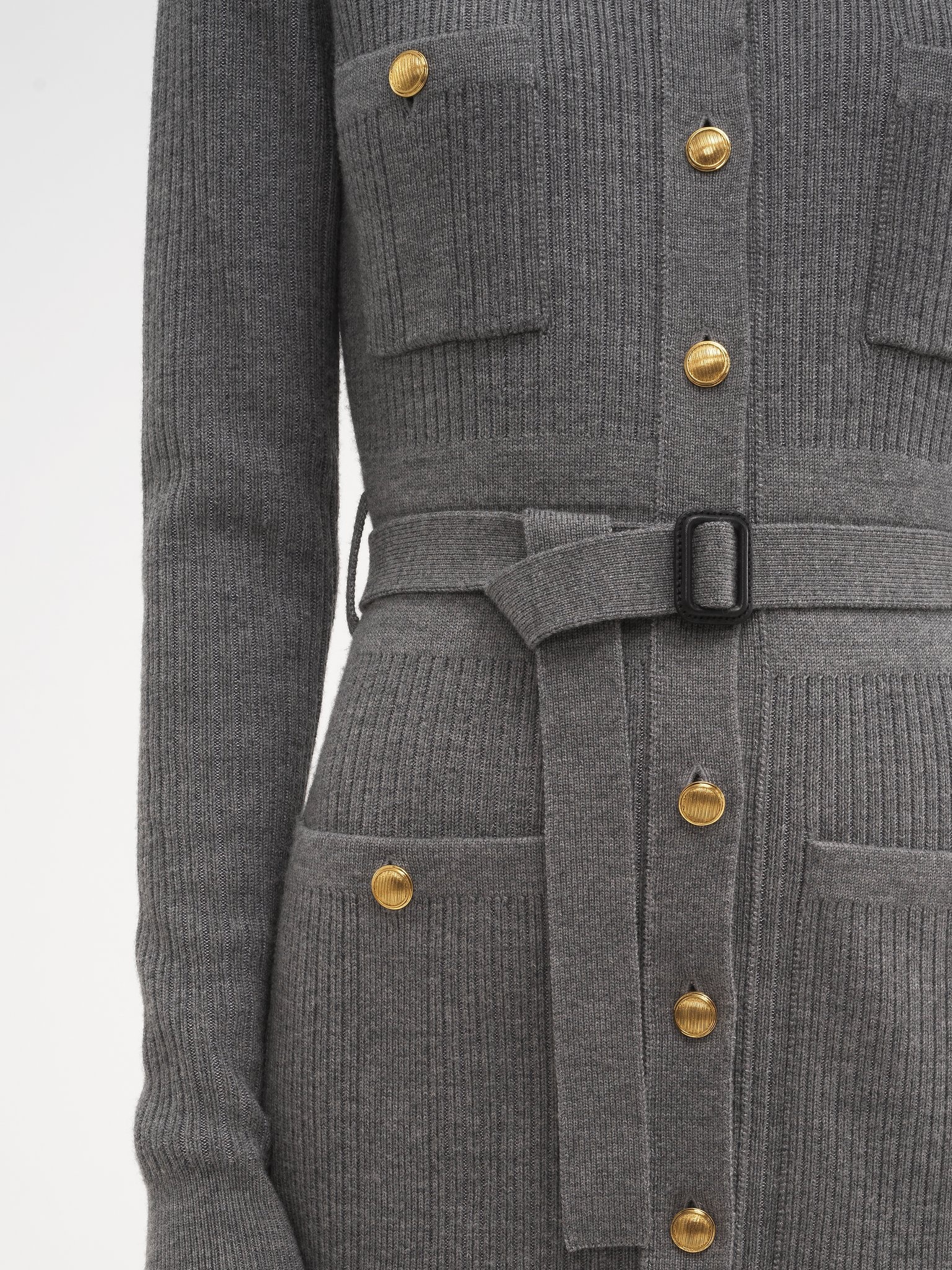 LONG FITTED CARDIGAN IN WOOL KNIT - 7