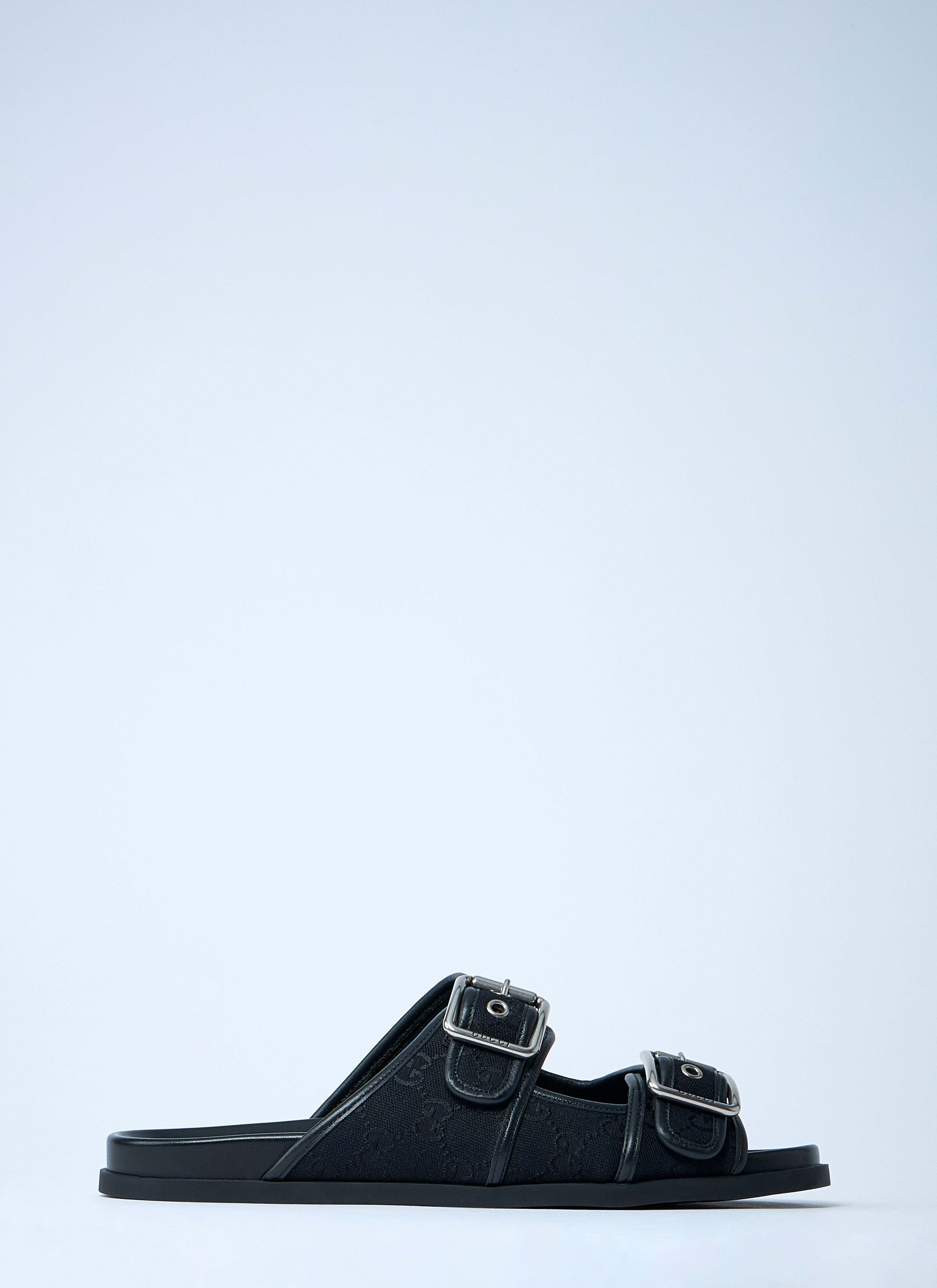 Gucci Men Gg Slide Sandals With Buckles - 7
